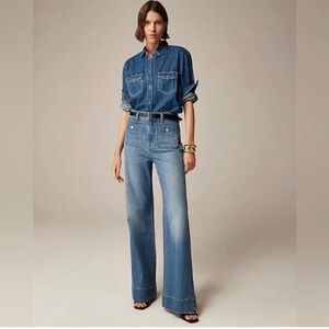 J. Crew High-rise Sailor Denim Trouser Size 29T